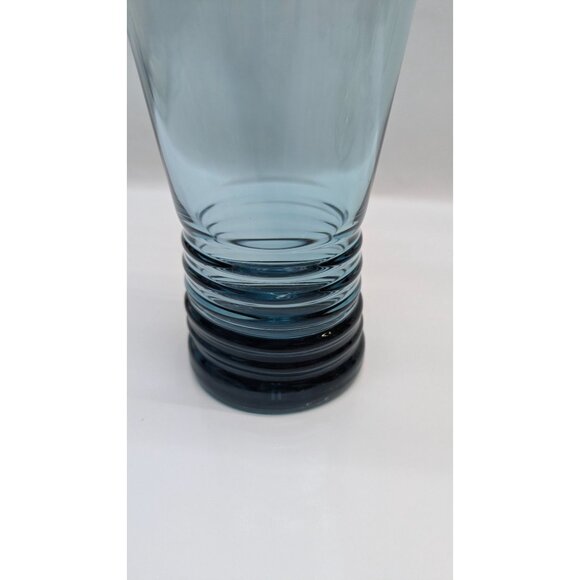 Libbey Nexus Blue Vintage Retro Glass Drinking Vessel Mid-Century Ribbed Base - Picture 7 of 13